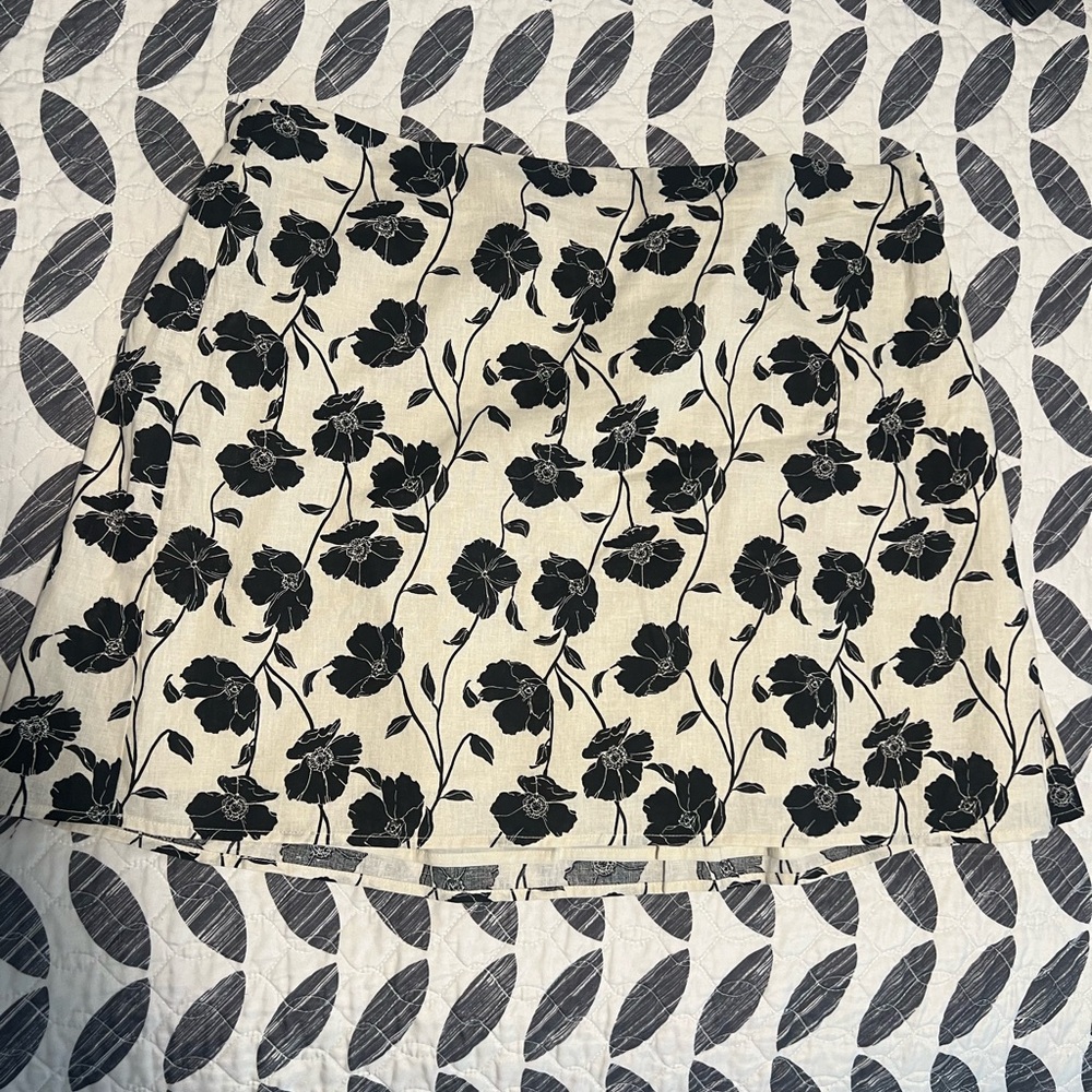 GAP Black Floral Skater Skirt